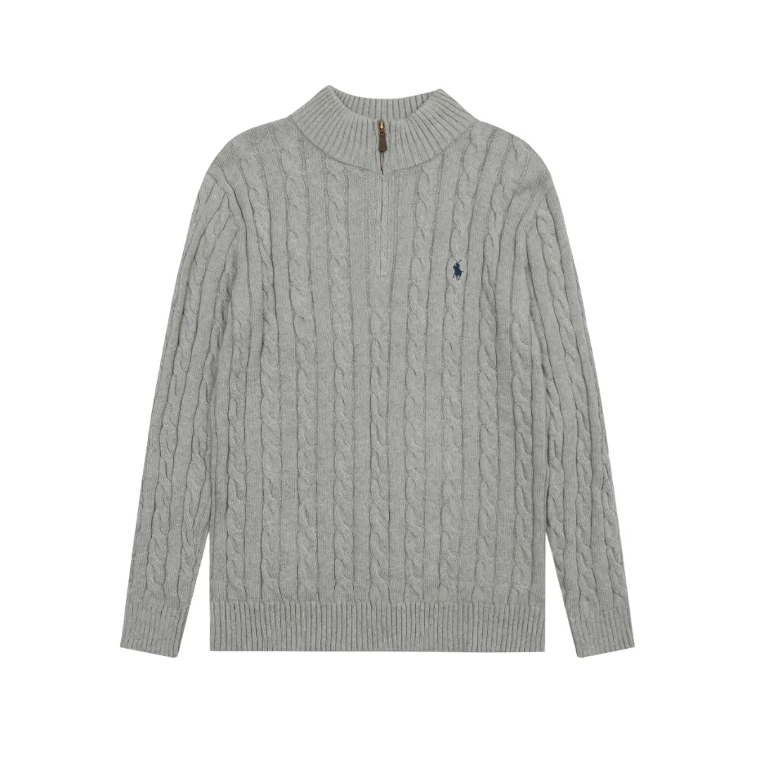 🅿️250 "Top quality" Style number: DS014# [Ralph Lauren half-zip solid color pony embroidered logo twist knitted sweater] ✅Ralph Lauren half-zip classic basic versatile unisex couple pullover sweater ✅Main supplier platform live broadcast Wholesale entity Replenish when out of stock Not removed from shelves ✅ZP quality 1:1 version Scan the code to enter the GF website Counter quality ✅Detailed quality The only one in Guangzhou Imported quality cotton yarn, focusing on high-end, cost-effective, good quality needless to say ✅The version is restored to the original order, the maximum size can be worn up to 200 pounds, loose, comfortable and stress-free ✅The upper body is simple and easy to match, ootd must-have style, good-looking clothes are never picky, a must-have wardrobe recommendation Size: S-XL Color: Navy blue, off-white, black, gray, khaki, light blue, yellow, pink, olive green, Chinese red